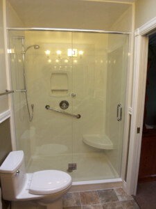 After Bathroom Shower Renovation after image of Precision Marble bathroom renovation Victoria Duncan Nanaimo cultured marble specialist